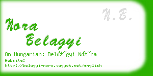 nora belagyi business card